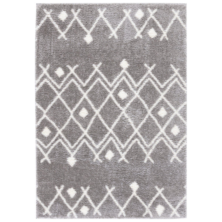 SAFAVIEH Tahoe Shag Collection THO664B Grey / White Rug Image 2