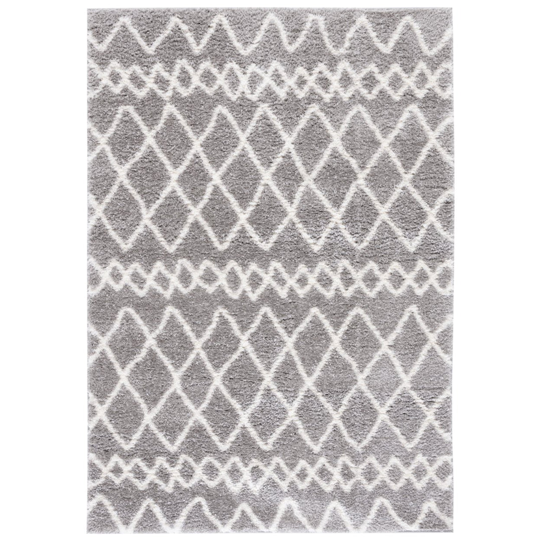 SAFAVIEH Tahoe Shag Collection THO665B Grey / White Rug Image 1