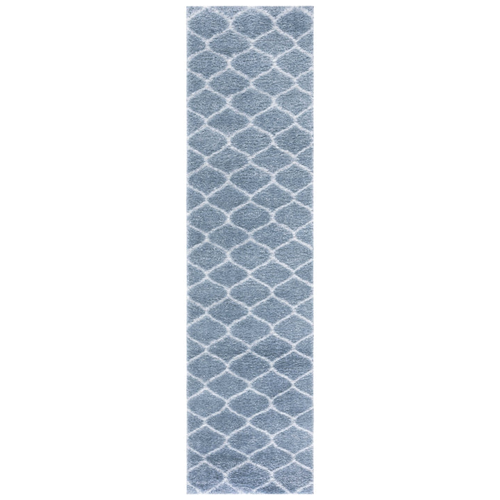 SAFAVIEH Tahoe Shag Collection THO677M Blue / White Rug Image 2