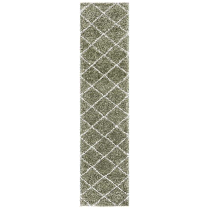 SAFAVIEH Tahoe Shag Collection THO676W Sage / White Rug Image 3