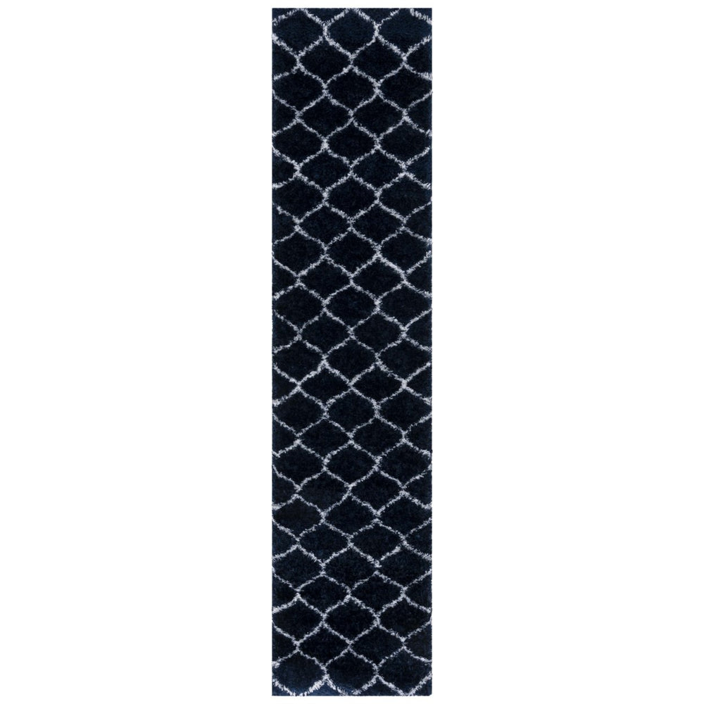 SAFAVIEH Tahoe Shag Collection THO677N Navy / White Rug Image 2