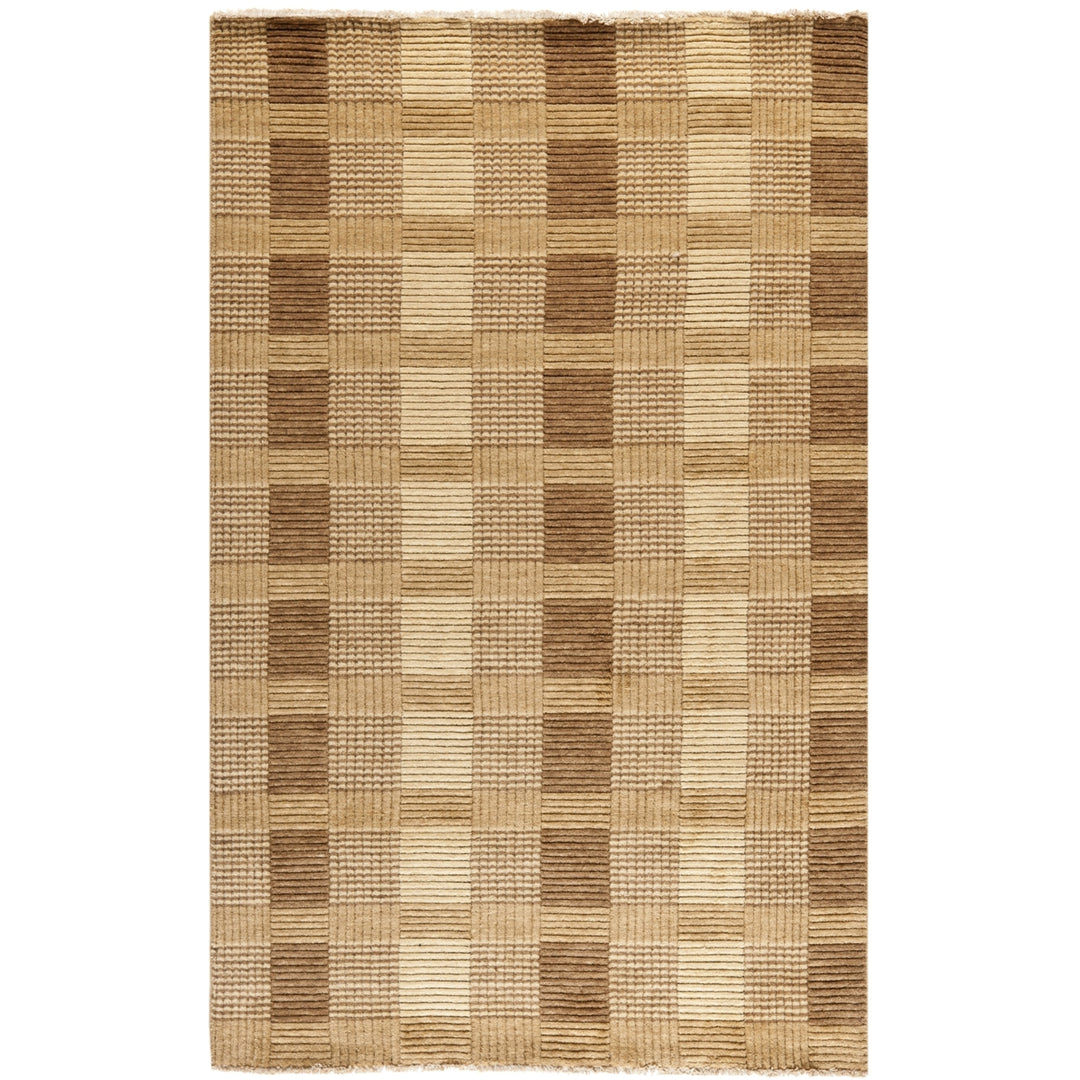 SAFAVIEH Tibetan Collection TIB332C Handmade Brown Rug Image 1