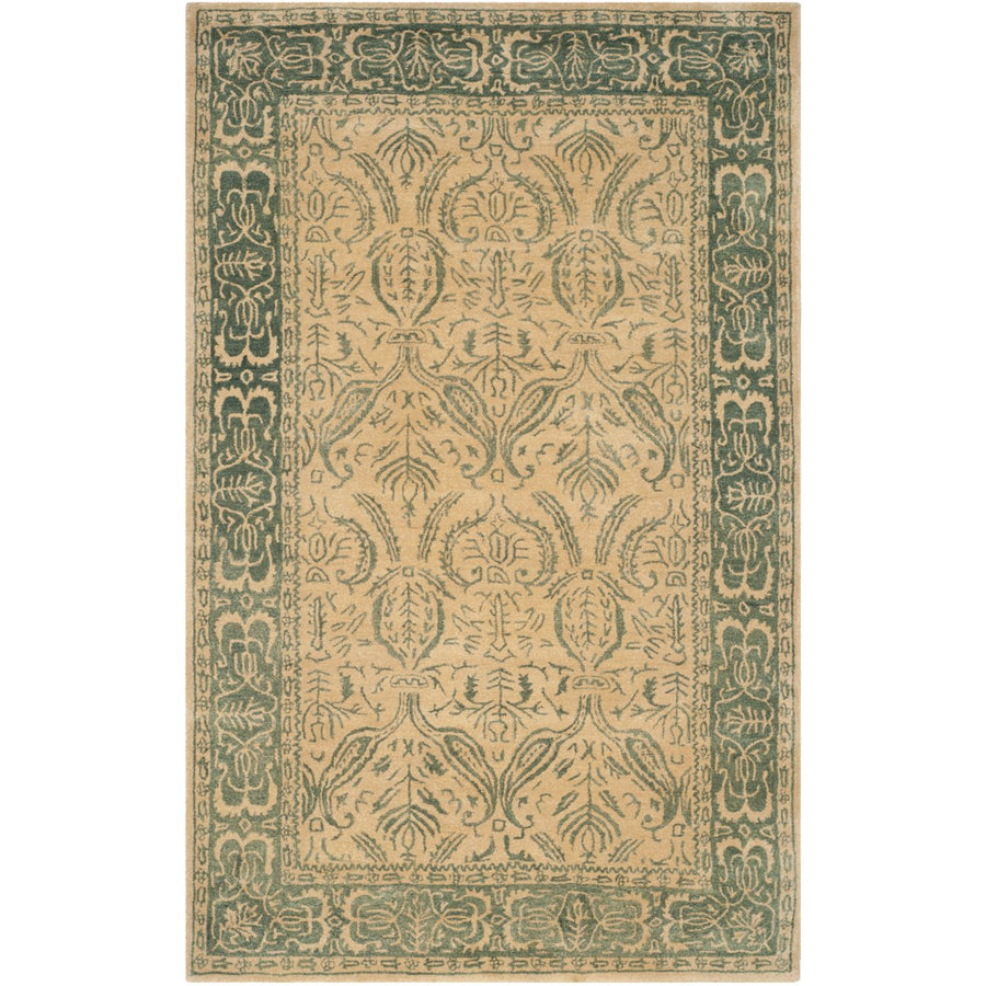 SAFAVIEH Taj Mahal TJM116A Handmade Beige / Blue Rug Image 1