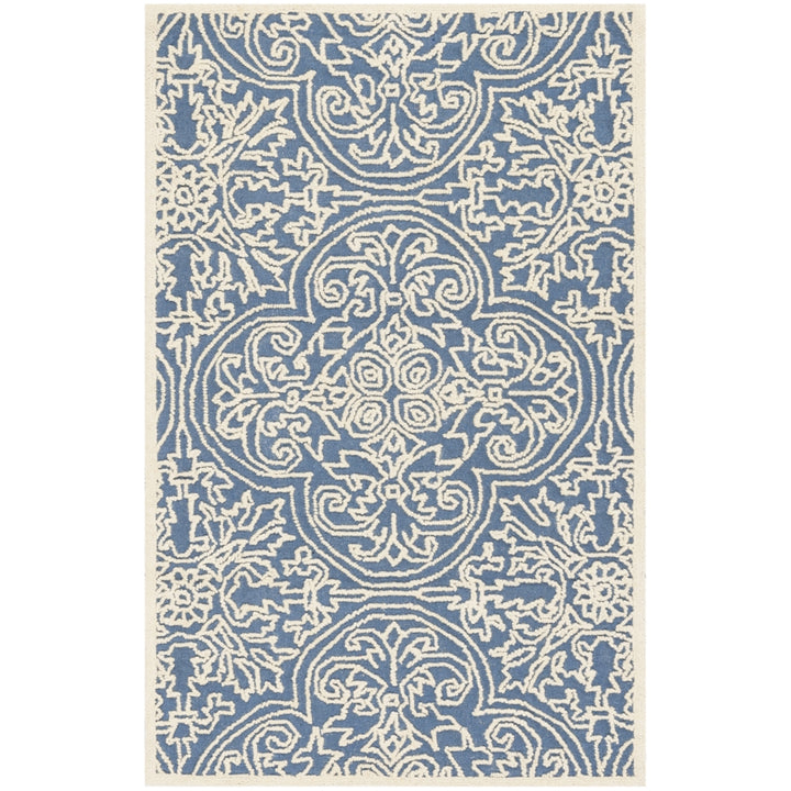 SAFAVIEH Trace TRC101B Handmade Blue / Ivory Rug Image 2