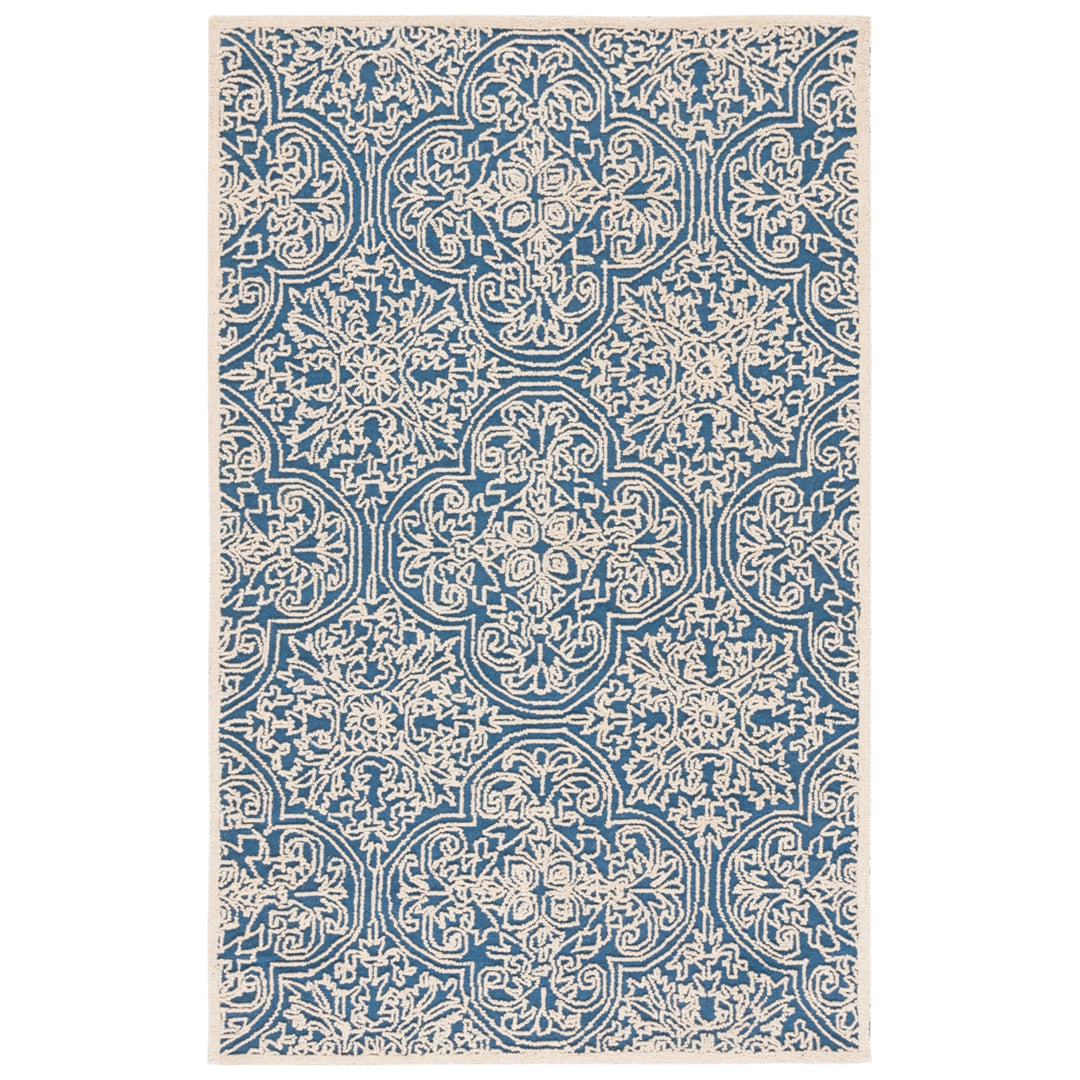 SAFAVIEH Trace TRC101B Handmade Blue / Ivory Rug Image 4