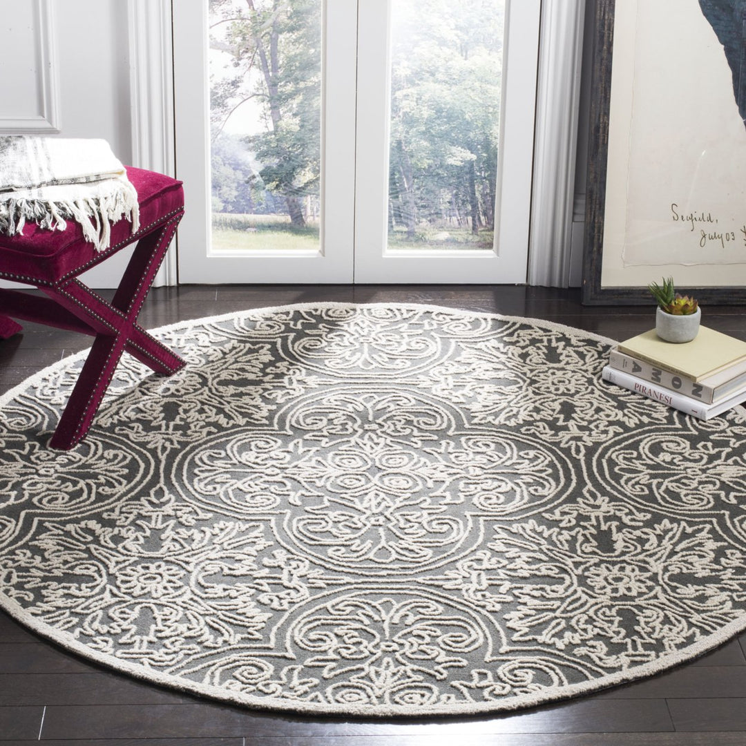 SAFAVIEH Trace TRC101A Dark Grey / Light Grey Rug Image 11