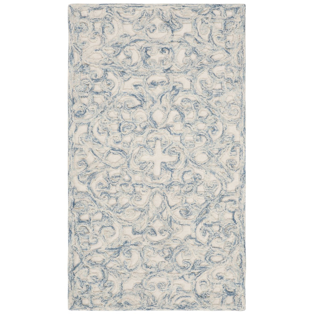 SAFAVIEH Trace TRC103B Handmade Blue / Ivory Rug Image 1