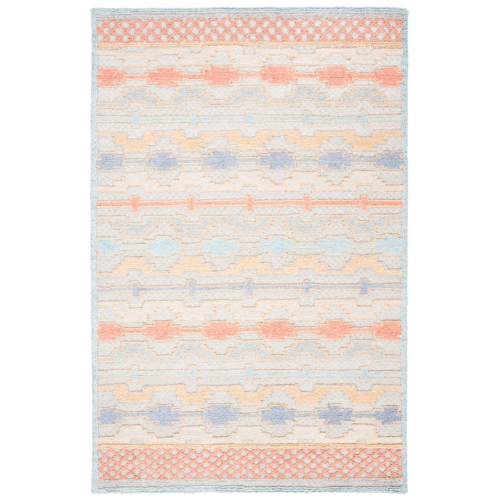 SAFAVIEH Trace Collection TRC221M Handmade Blue/Rust Rug Image 1