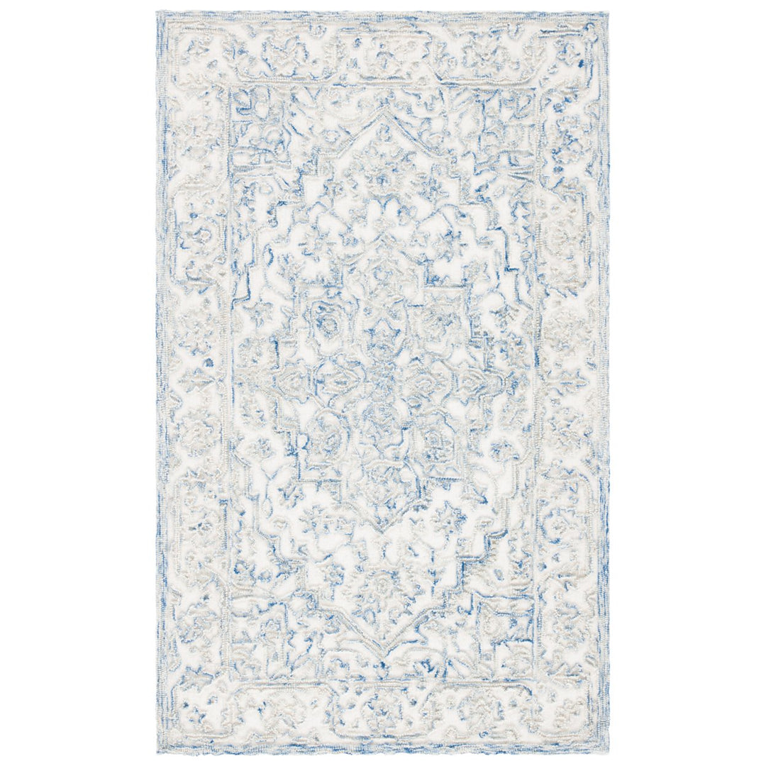 SAFAVIEH Trace TRC302M Handmade Ivory / Blue Rug Image 1