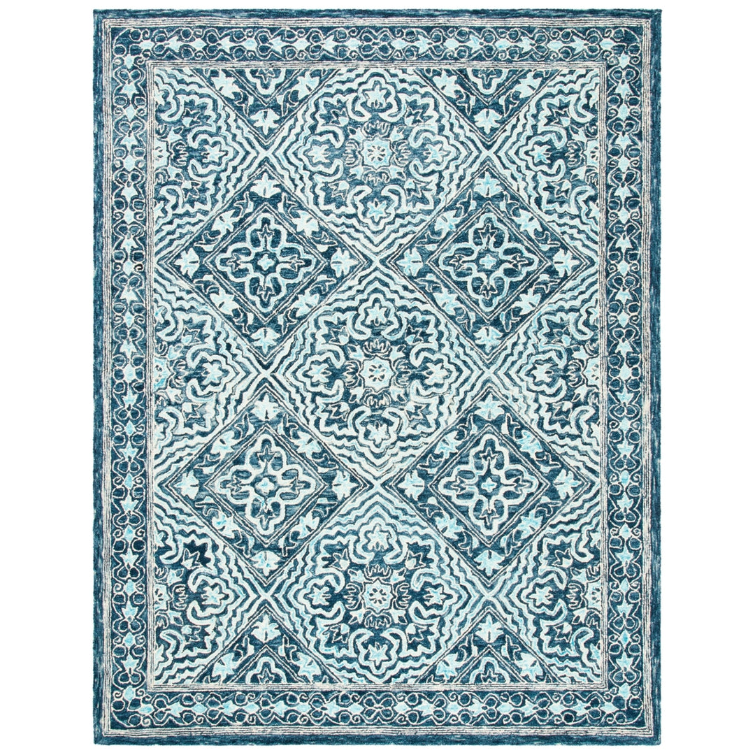 SAFAVIEH Trace TRC507N Handmade Navy / Light Blue Rug Image 1