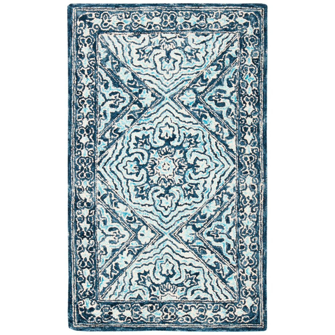 SAFAVIEH Trace TRC507N Handmade Navy / Light Blue Rug Image 1