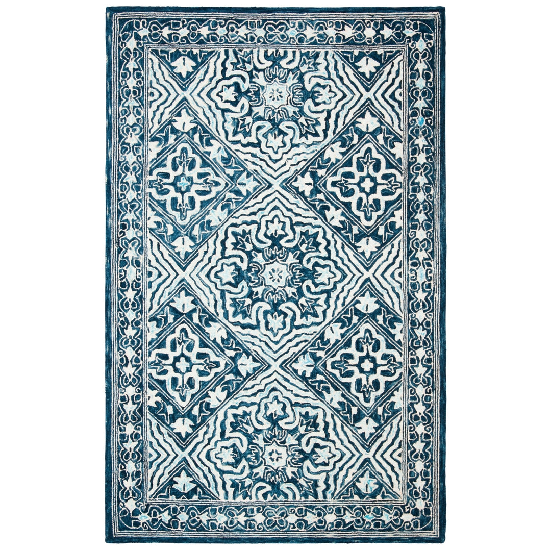 SAFAVIEH Trace TRC507N Handmade Navy / Light Blue Rug Image 7