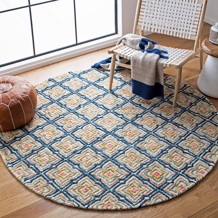 SAFAVIEH Trace TRC512A Handmade Ivory / Navy Rug Image 2