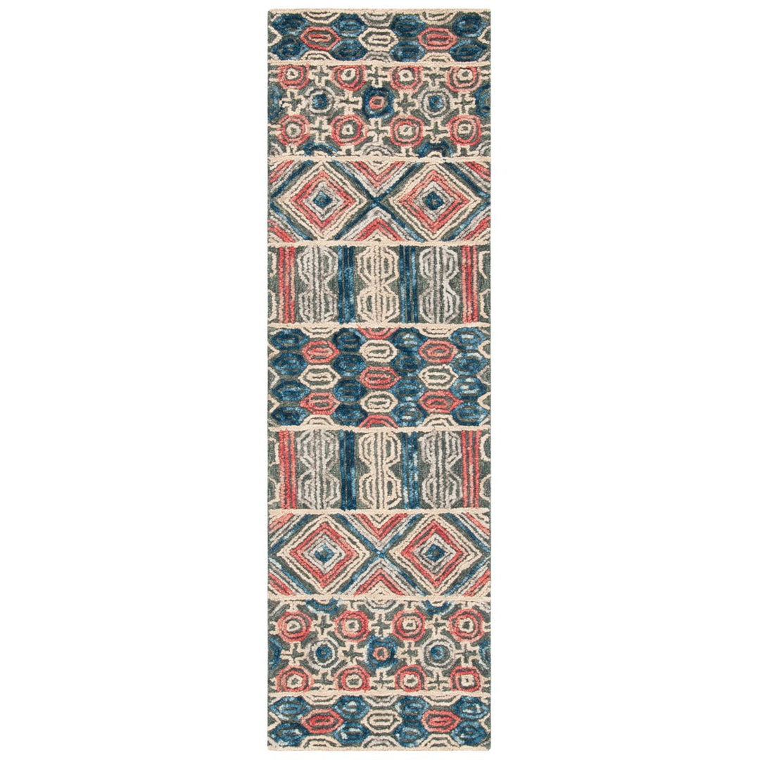 SAFAVIEH Trace Collection TRC516F Handmade Grey/Navy Rug Image 2