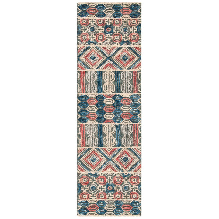 SAFAVIEH Trace Collection TRC516F Handmade Grey/Navy Rug Image 1