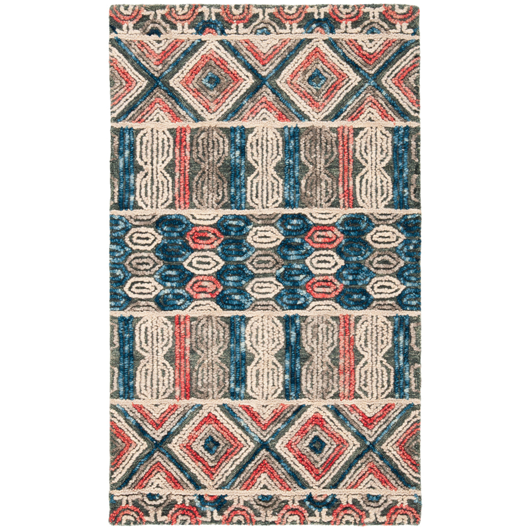 SAFAVIEH Trace Collection TRC516F Handmade Grey/Navy Rug Image 3