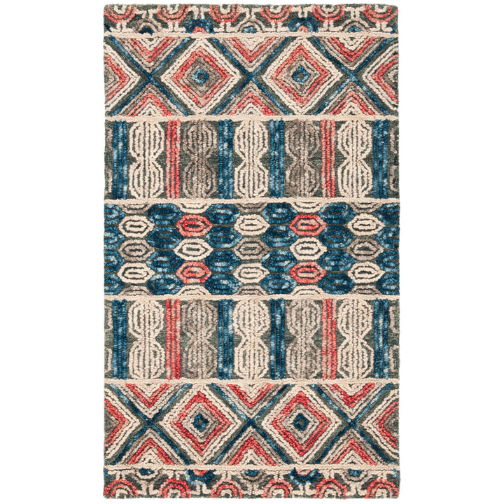 SAFAVIEH Trace Collection TRC516F Handmade Grey/Navy Rug Image 3