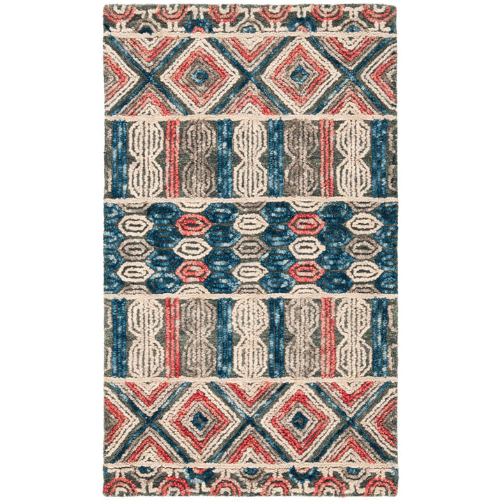 SAFAVIEH Trace Collection TRC516F Handmade Grey/Navy Rug Image 1