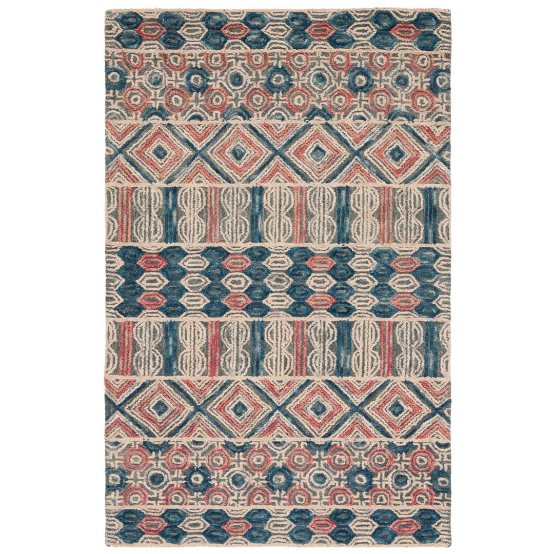 SAFAVIEH Trace Collection TRC516F Handmade Grey/Navy Rug Image 4