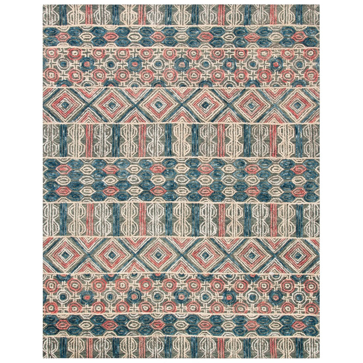 SAFAVIEH Trace Collection TRC516F Handmade Grey/Navy Rug Image 1