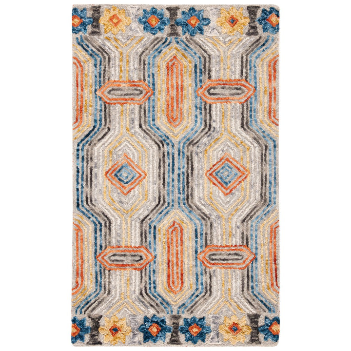 SAFAVIEH Trace Collection TRC515F Handmade Grey/Blue Rug Image 1