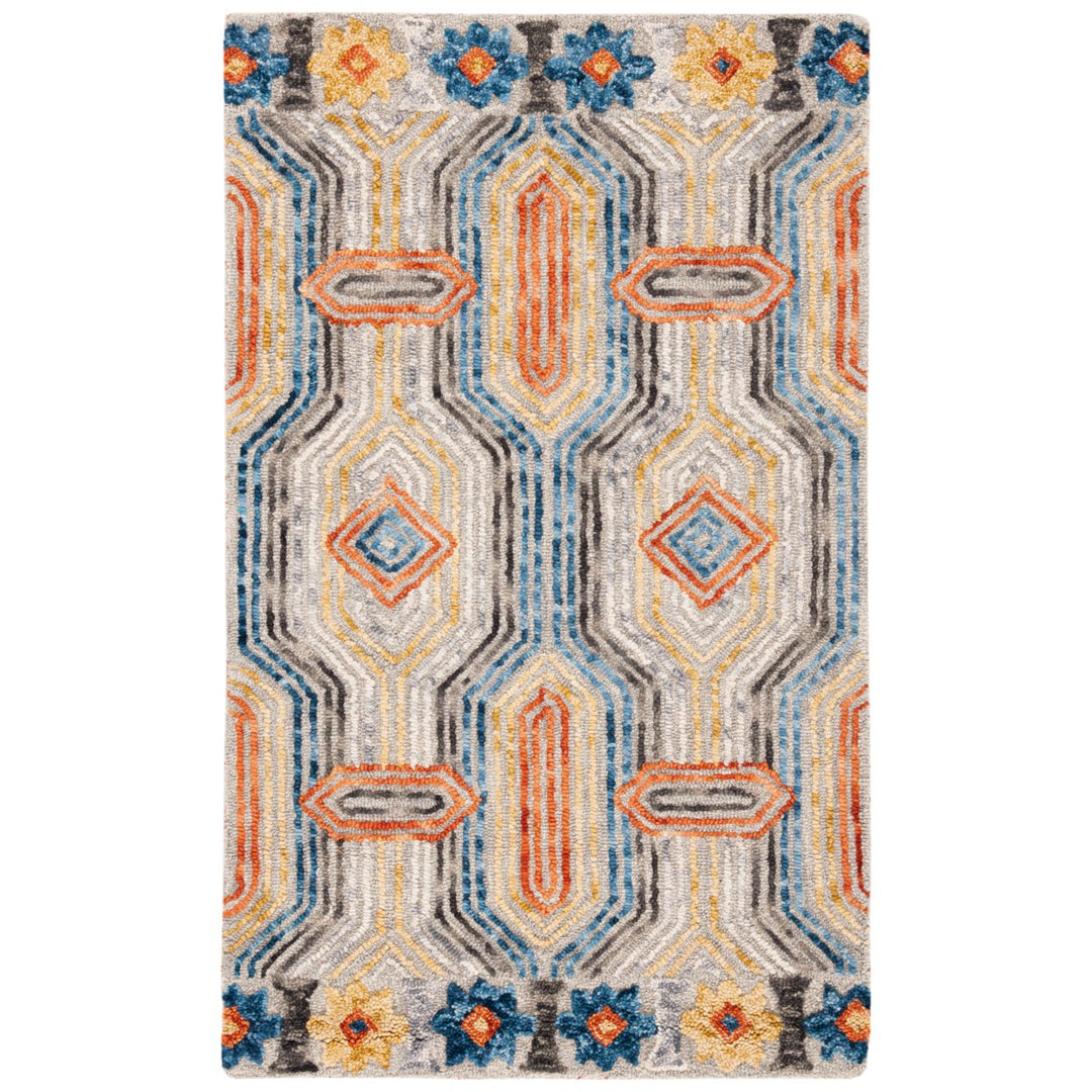 SAFAVIEH Trace Collection TRC515F Handmade Grey/Blue Rug Image 1