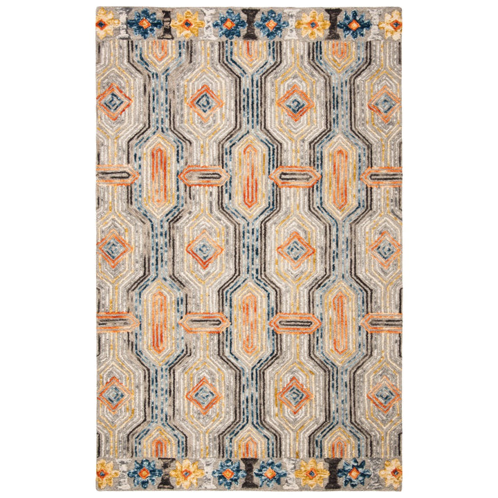 SAFAVIEH Trace Collection TRC515F Handmade Grey/Blue Rug Image 1