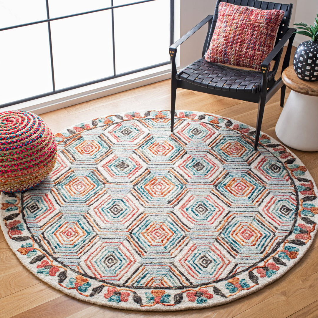 SAFAVIEH Trace TRC522A Handmade Ivory / Light Blue Rug Image 11