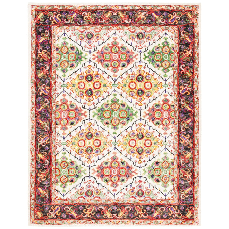 SAFAVIEH Trace Collection TRC524A Handmade Ivory/Red Rug Image 1