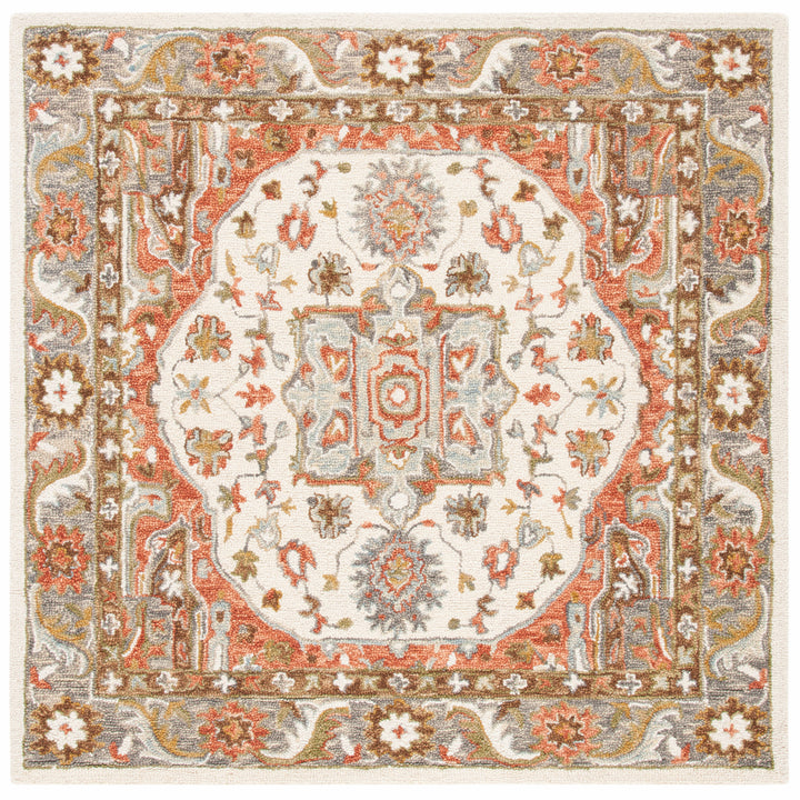 SAFAVIEH Trace Collection TRC523A Handmade Ivory/Red Rug Image 6