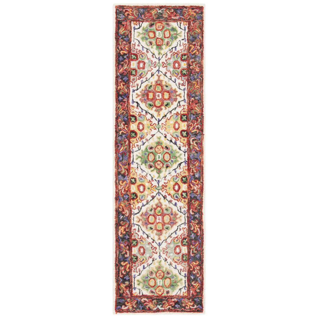 SAFAVIEH Trace Collection TRC524A Handmade Ivory/Red Rug Image 5