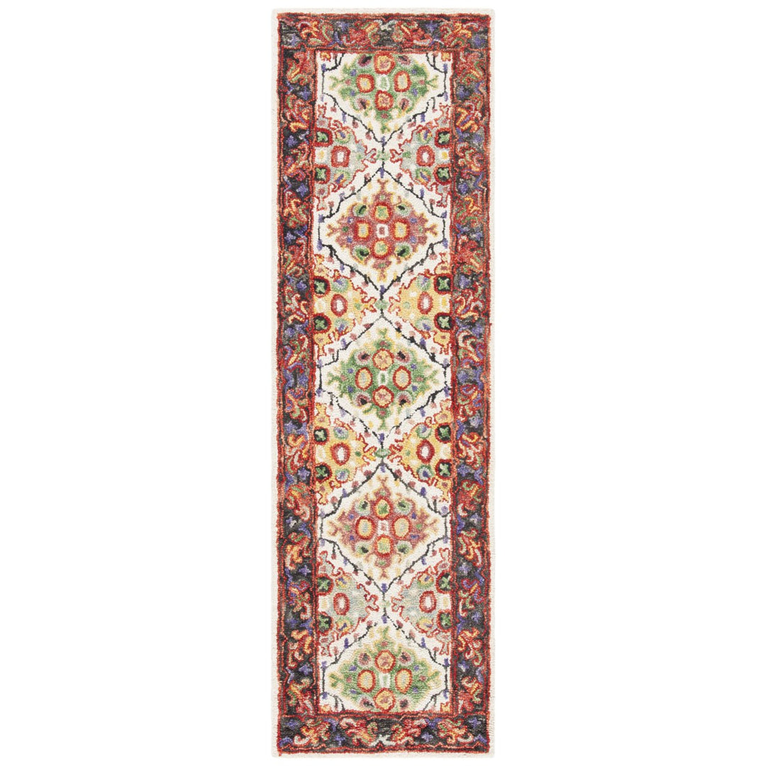 SAFAVIEH Trace Collection TRC524A Handmade Ivory/Red Rug Image 1