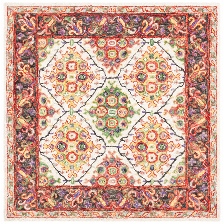 SAFAVIEH Trace Collection TRC524A Handmade Ivory/Red Rug Image 6