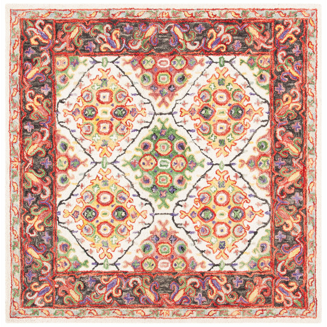 SAFAVIEH Trace Collection TRC524A Handmade Ivory/Red Rug Image 1