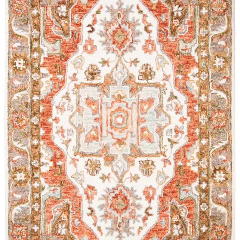 SAFAVIEH Trace Collection TRC523A Handmade Ivory/Red Rug Image 11