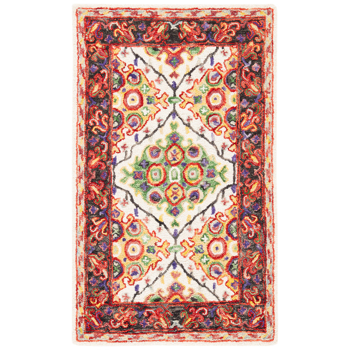 SAFAVIEH Trace Collection TRC524A Handmade Ivory/Red Rug Image 10