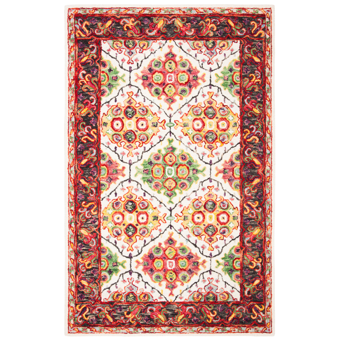 SAFAVIEH Trace Collection TRC524A Handmade Ivory/Red Rug Image 11