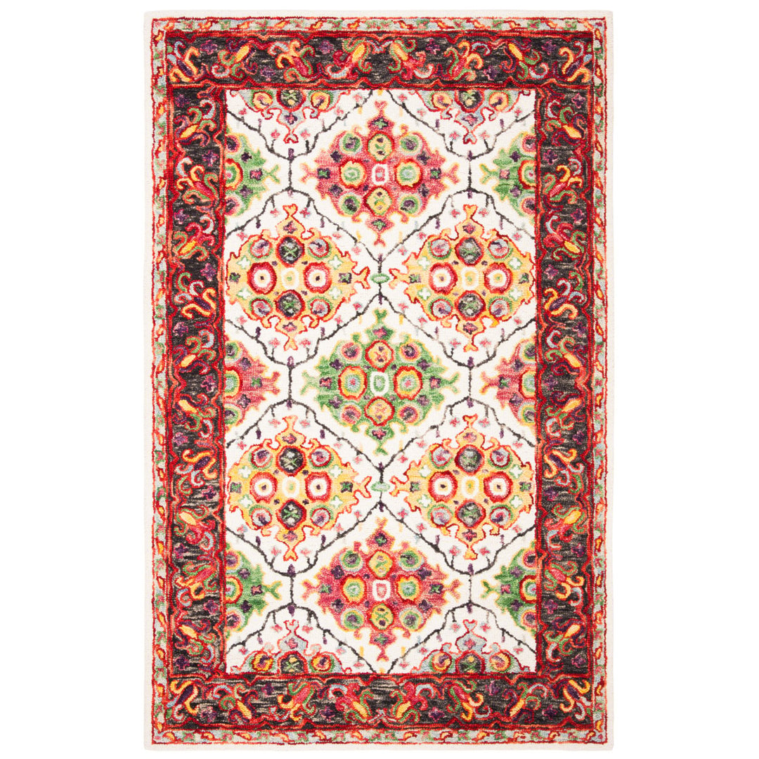 SAFAVIEH Trace Collection TRC524A Handmade Ivory/Red Rug Image 1