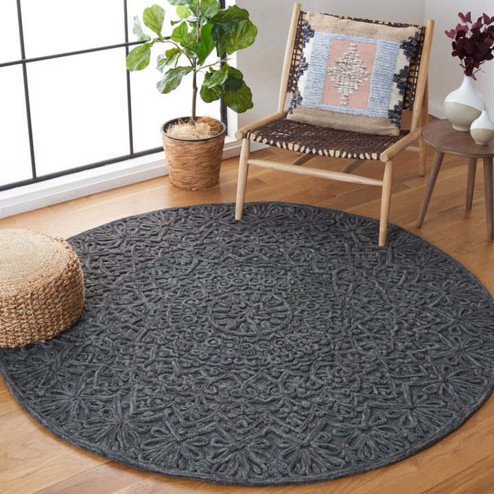 SAFAVIEH Trace Collection TRC601H Dark Grey Rug Image 2