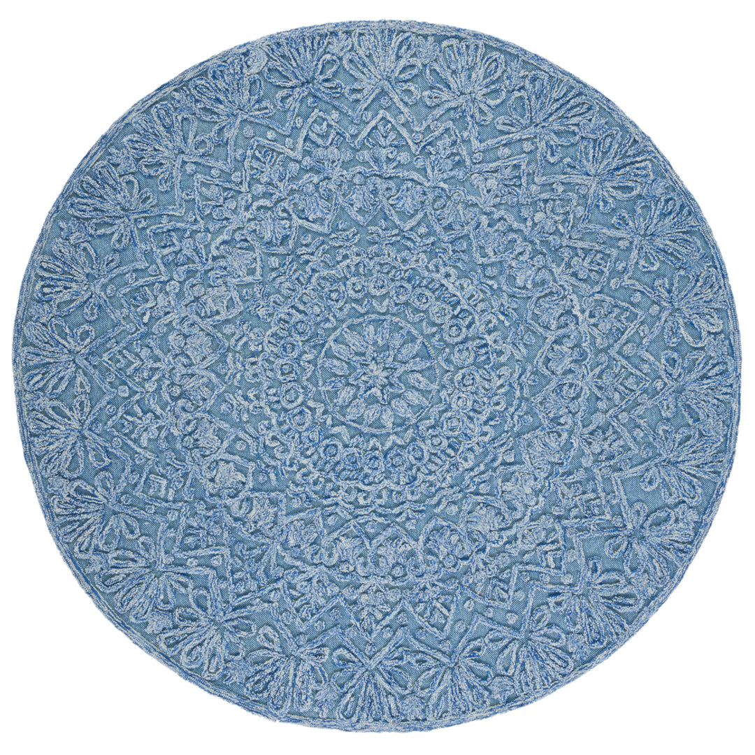 SAFAVIEH Trace Collection TRC601M Blue / Light Green Rug Image 4