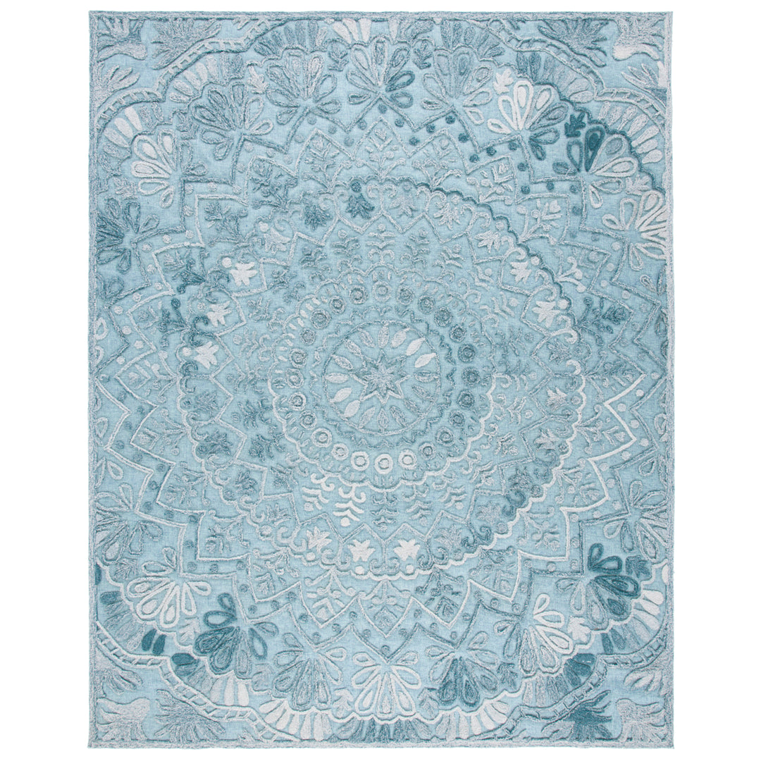 SAFAVIEH Trace Collection TRC601K Turquoise / Green Rug Image 1