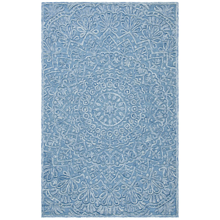 SAFAVIEH Trace Collection TRC601M Blue / Light Green Rug Image 10
