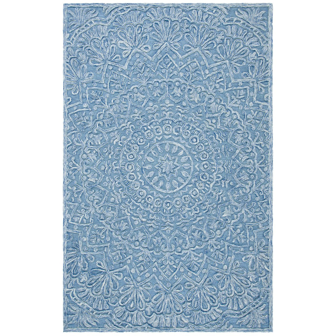 SAFAVIEH Trace Collection TRC601M Blue / Light Green Rug Image 1