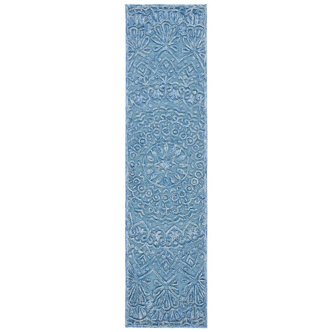 SAFAVIEH Trace Collection TRC601M Blue / Light Green Rug Image 11