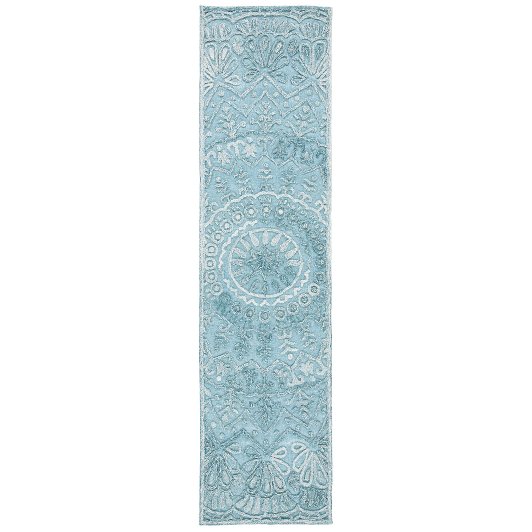 SAFAVIEH Trace Collection TRC601K Turquoise / Green Rug Image 5