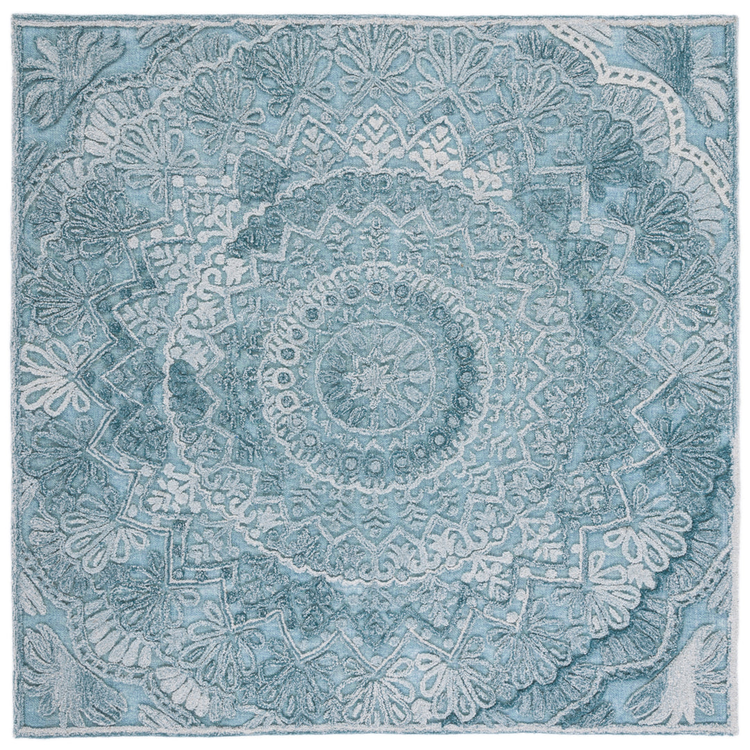 SAFAVIEH Trace Collection TRC601K Turquoise / Green Rug Image 6