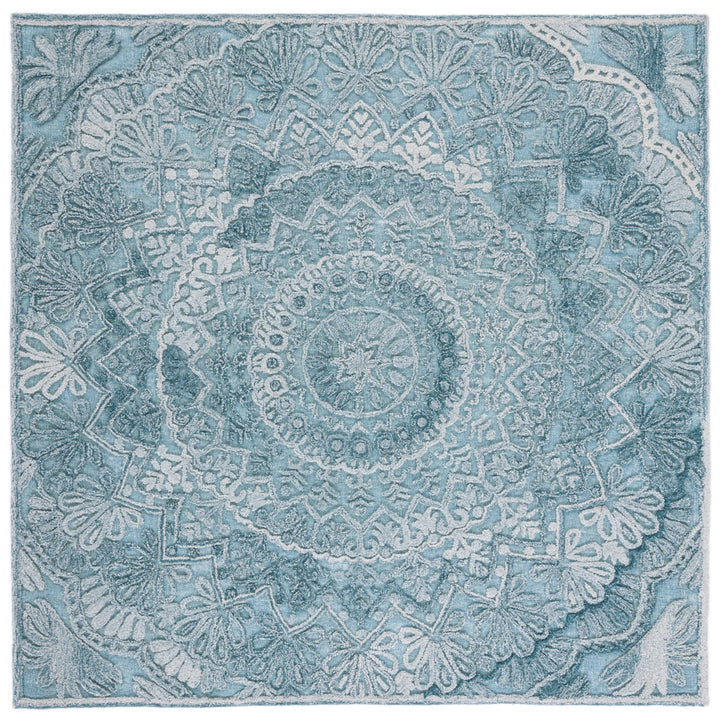 SAFAVIEH Trace Collection TRC601K Turquoise / Green Rug Image 6