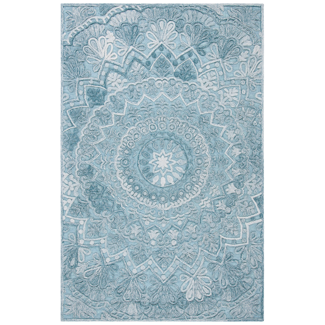 SAFAVIEH Trace Collection TRC601K Turquoise / Green Rug Image 10