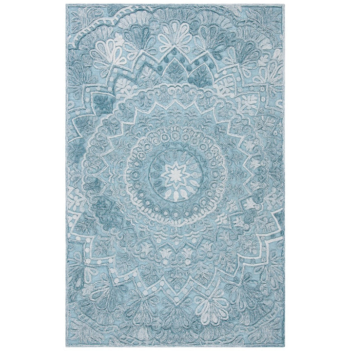 SAFAVIEH Trace Collection TRC601K Turquoise / Green Rug Image 1