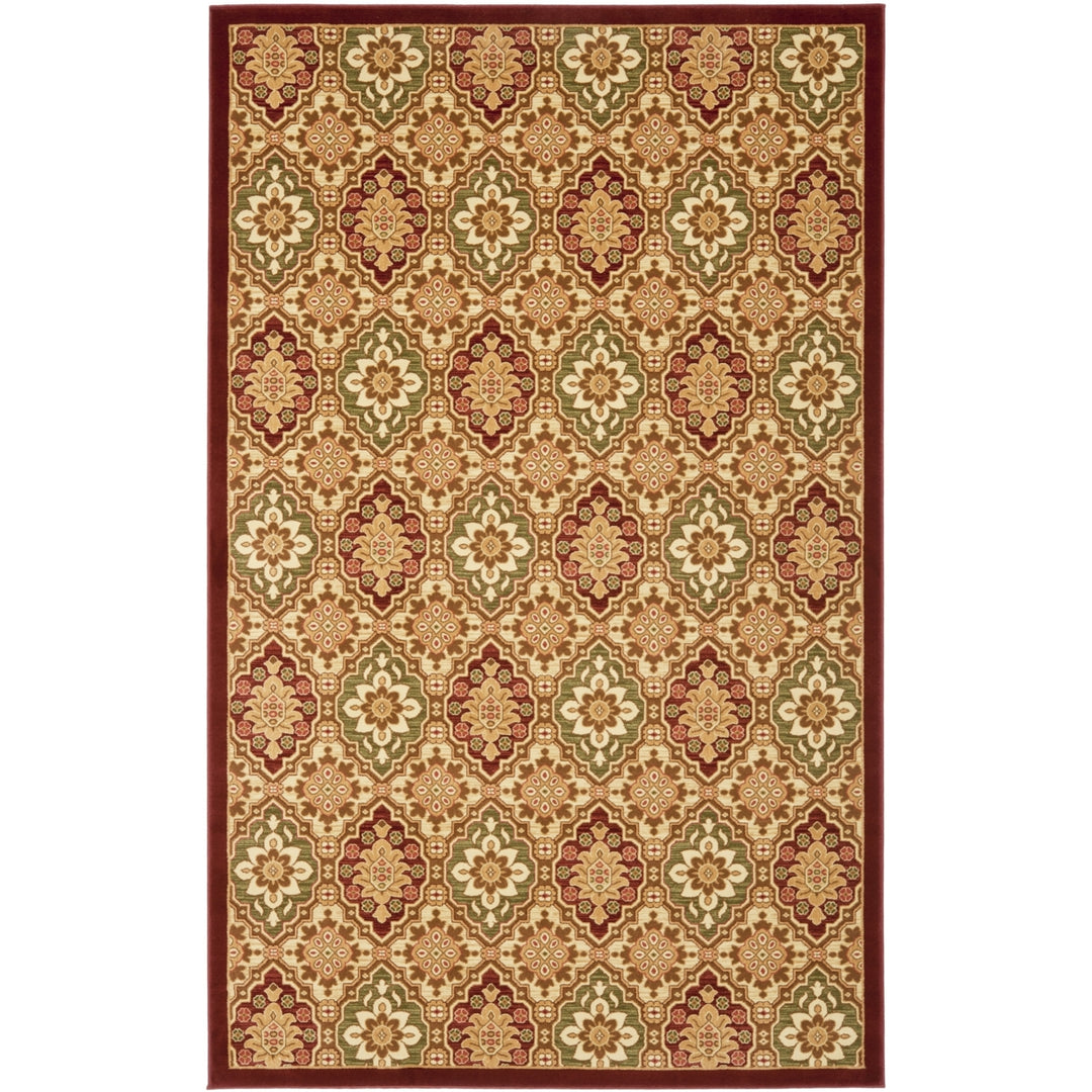 SAFAVIEH Treasures Collection TRE217-4012 Red / Ivory Rug Image 1